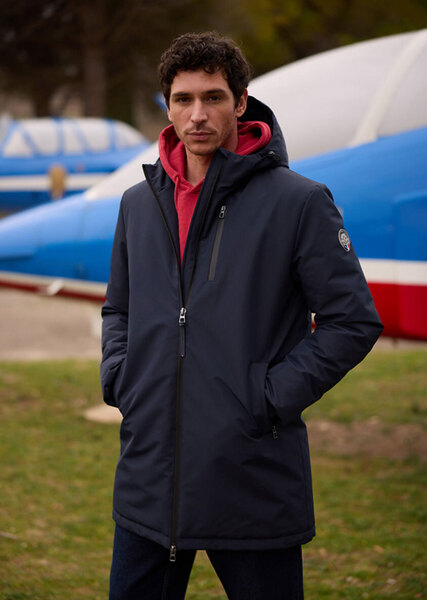 Vêtement en cuir Veste, parka & doudoune textile bleu