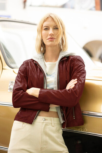 Vêtement en cuir Blousons cuir rouge