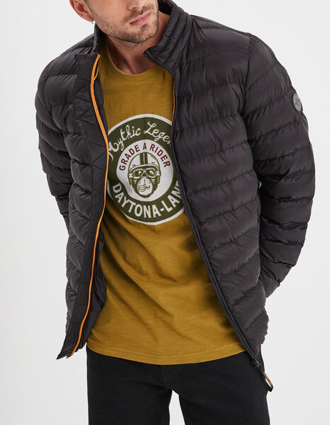 Vêtement en cuir Veste, parka & doudoune textile noir