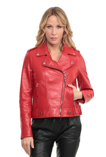 Vêtement en cuir Blousons cuir rouge