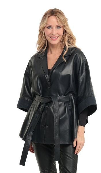 Vêtement en cuir Vestes cuir bleu