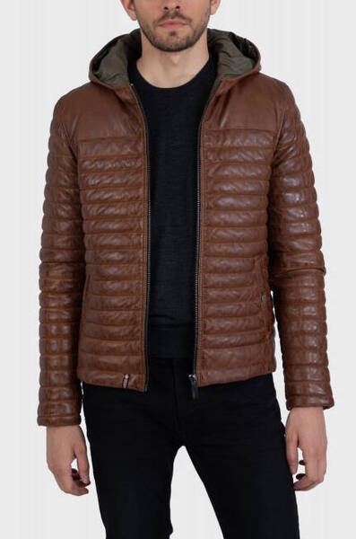 Vêtement en cuir Blousons cuir cognac