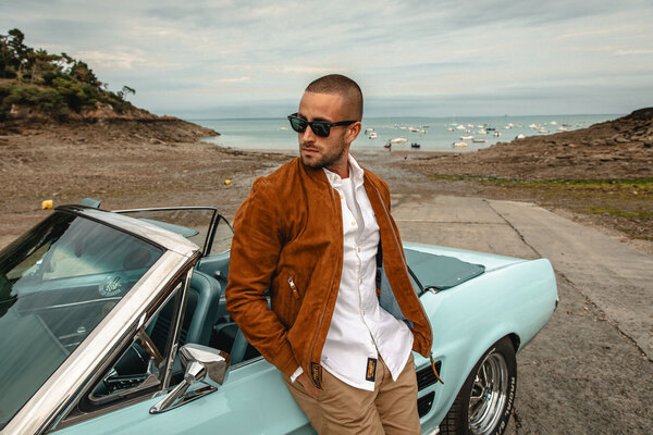 Vêtement en cuir Blousons cuir cognac