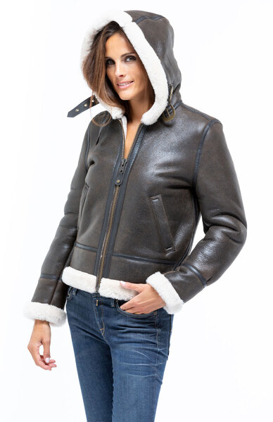 Blouson Cuir Fourrure Femme v tement chaud cuir Cuirs Guignard