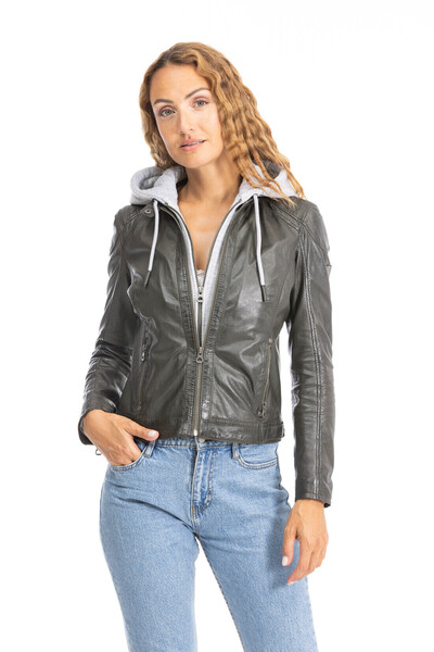 Vêtement en cuir Blousons cuir kaki