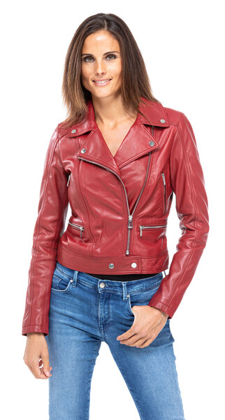 blouson cuir femme agneau rouge perfecto rose garden 101156 rouge (1)