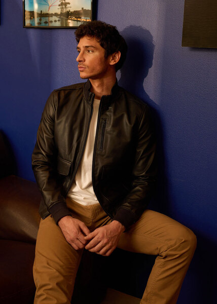 Vêtement en cuir Blousons cuir bleu