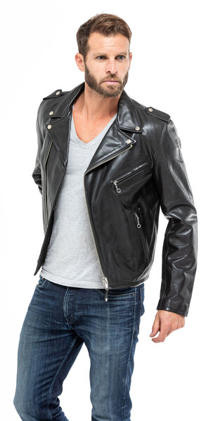blouson cuir homme vachette noir lc 1140icon perfecto schott mannequin (2)