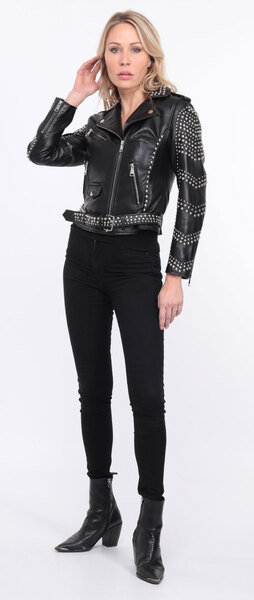 Blouson cuir noir marbella clout� (6)