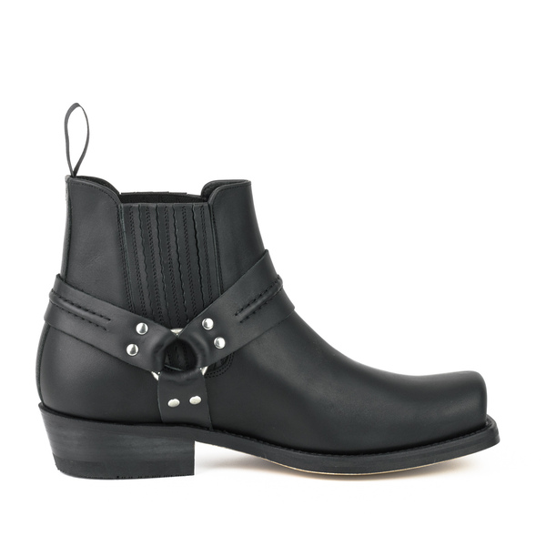 bottines cuir mayura biker pull grass negro réf 204 (6)