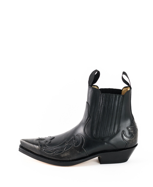 bottines cuir mayura cowboy milanelo bone pull oil negro réf 130 (4)