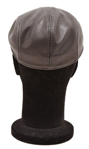 Casquette plate style beret homme cuir vachette noir (4)