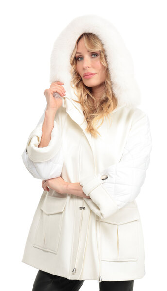 Vêtement en cuir Manteaux cuir blanc