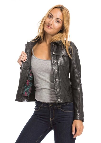 Vêtement en cuir Vestes cuir noir