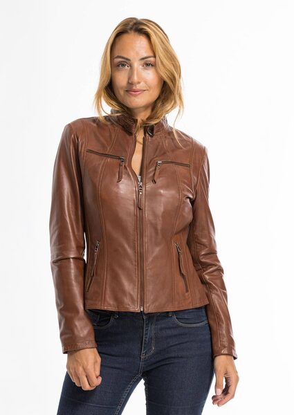 Vêtement en cuir Blousons cuir cognac