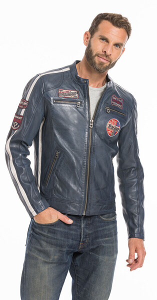 Vêtement en cuir Blousons cuir bleu