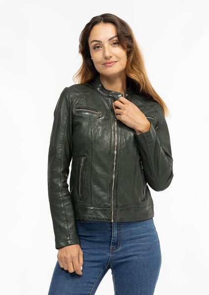 Vêtement en cuir Blousons cuir kaki