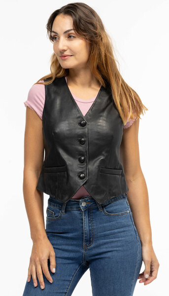 Vêtement en cuir Gilets cuir & fourrure  noir