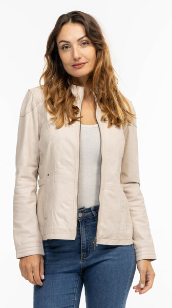 Vêtement en cuir Vestes cuir beige