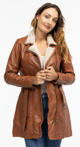 Vêtement en cuir Les bonnes affaires Femme cognac