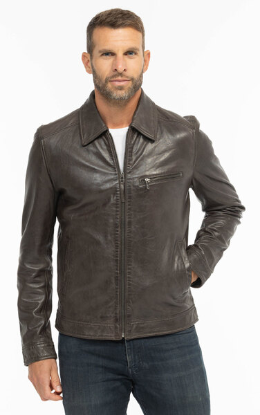 Vêtement en cuir Vestes & Trois Quart cuir gris