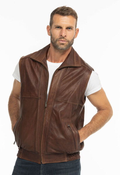 Vêtement en cuir Gilets Cuir  marron