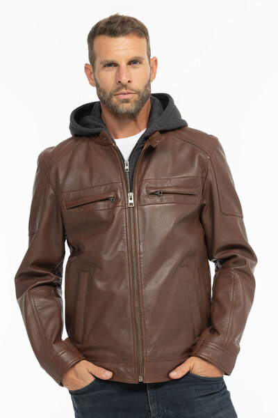 Vêtement en cuir Les bonnes affaires Homme cognac