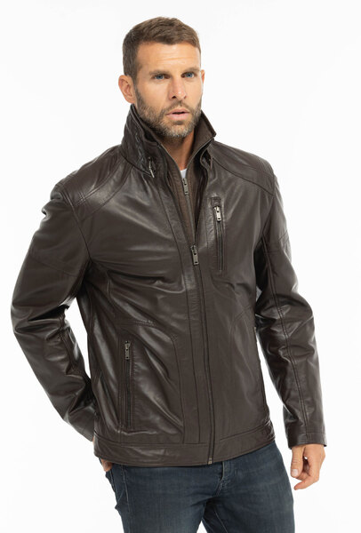 Vêtement en cuir Vestes & Trois Quart cuir marron