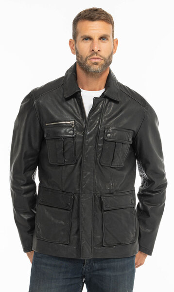 Vêtement en cuir Vestes & Trois Quart cuir noir