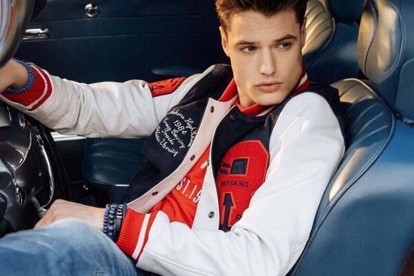 Vêtement en cuir Blousons cuir bleu, blanc