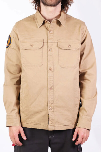 Vêtement en cuir Veste, parka & doudoune textile beige