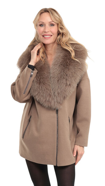 Vêtement en cuir Vestes cuir taupe