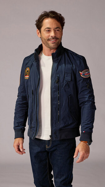 Vêtement en cuir Blousons textile bleu