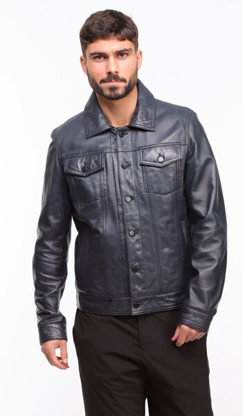 Vêtement en cuir Vestes & Trois Quart cuir bleu