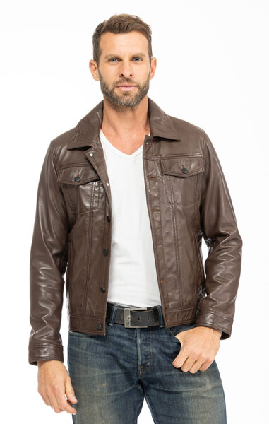 Vêtement en cuir Vestes & Trois Quart cuir marron