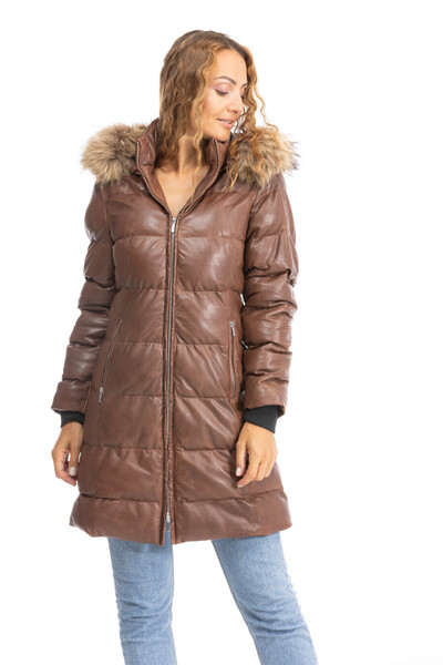 Vêtement en cuir Manteaux cuir cognac