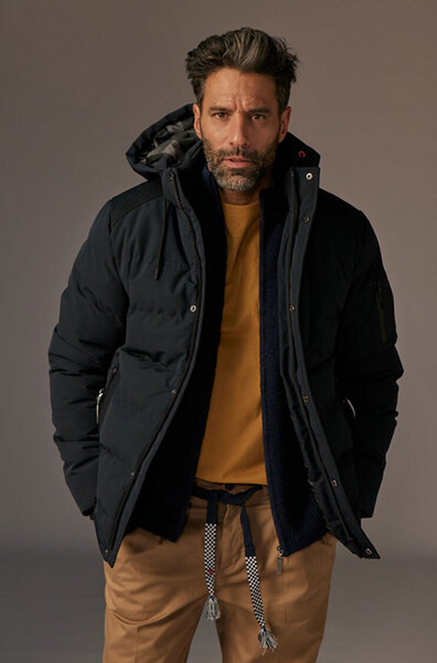 Vêtement en cuir Veste, parka & doudoune textile bleu