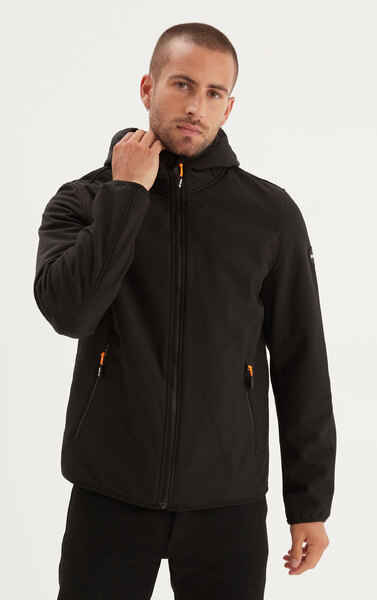 Vêtement en cuir Veste, parka & doudoune textile noir