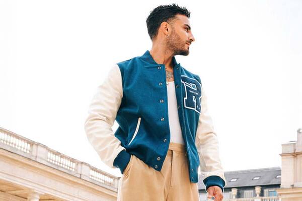 Vêtement en cuir Blousons cuir bleu, blanc