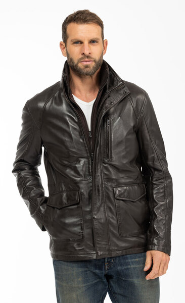 Vêtement en cuir Vestes & Trois Quart cuir marron