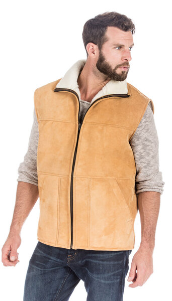 Vêtement en cuir Gilets Cuir  cognac