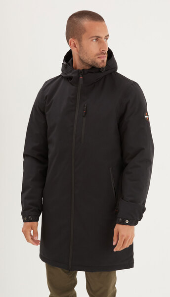 Vêtement en cuir Veste, parka & doudoune textile noir