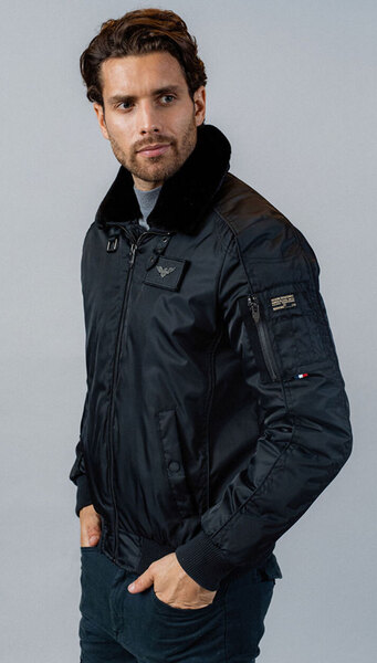 Vêtement en cuir Blousons textile bleu