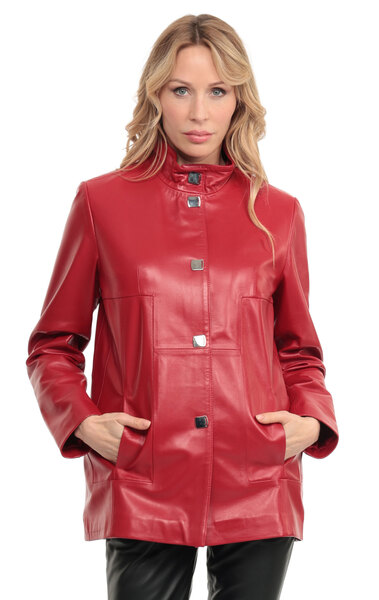 Vêtement en cuir Vestes cuir rouge