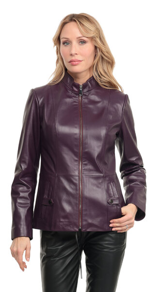 Vêtement en cuir Vestes cuir violet