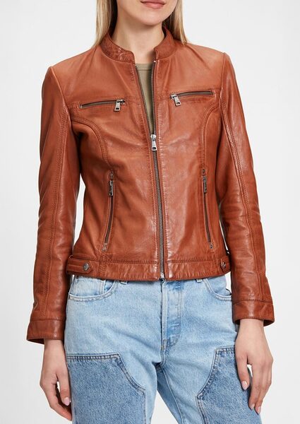 Vêtement en cuir Blousons cuir cognac