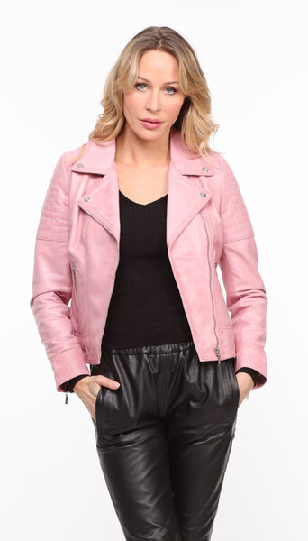 Vêtement en cuir Blousons cuir rose