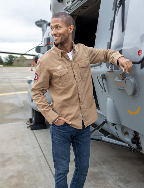 Vêtement en cuir Chemise beige