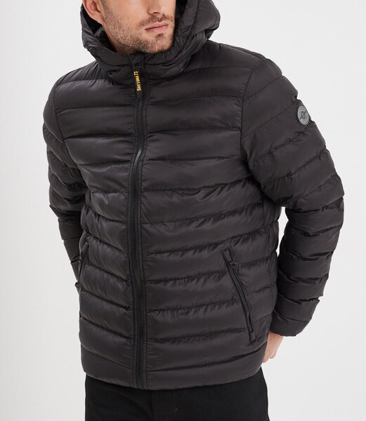 Vêtement en cuir Veste, parka & doudoune textile noir