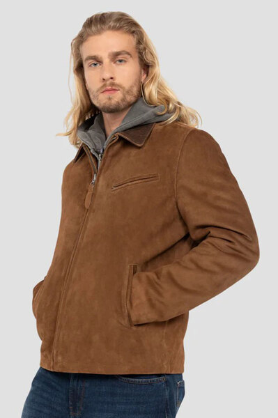 Vêtement en cuir Blousons cuir cognac